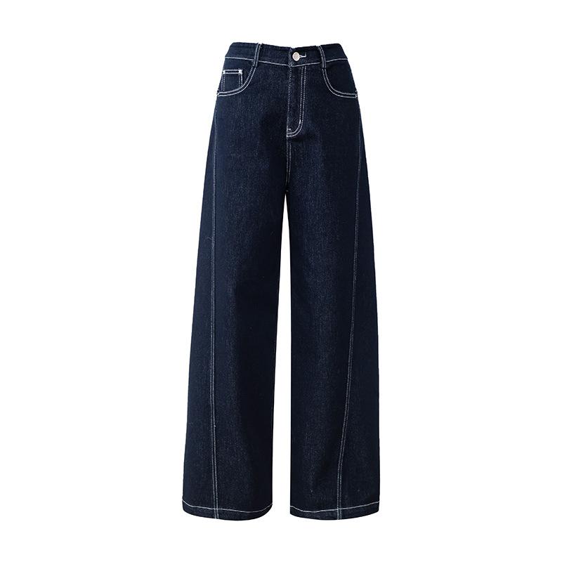 Fashion commuter flocked wide-leg jeans for women are not easy to fade high-waisted fleece and thin non-stick leg flared floor pants