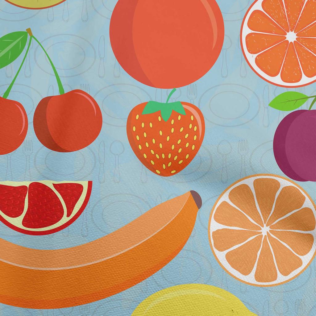 oneOone Bavlna Flex Světle šedá látka Ovoce Řemeslné projekty Dekor Fabric Printed By The Yard 40 Inch