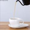 Pure White Ceramic Mug 200ml Coffee Cup and Saucer Set Irregular Water Cups Afternoon Tea Cup Milk Tea Cups Coffee Mugs Tea Mug