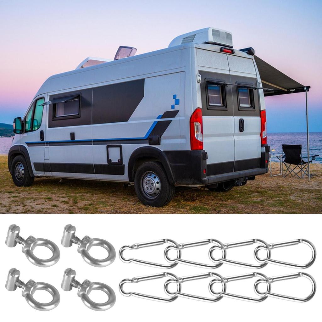 Kayak Track Mount Tie Down Eyelet Rail Canoe Boat Track Mount Eye Bolt Secure Kayak Screws Outdoor Parts For Vehicles RV Canoe