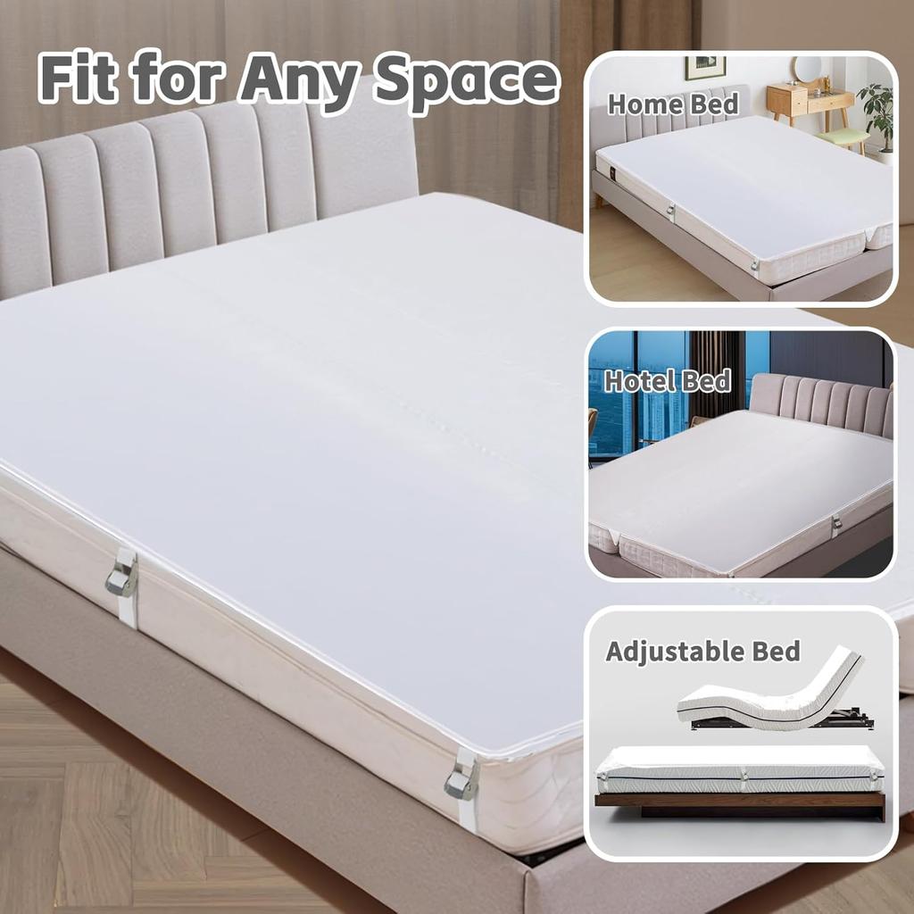 3-in-1 Bed Bridge Twin to King with Fitted Sheet|Split King Gap Filler for Adjustable Bed| 78"x 75"|White (Patent Licensing)