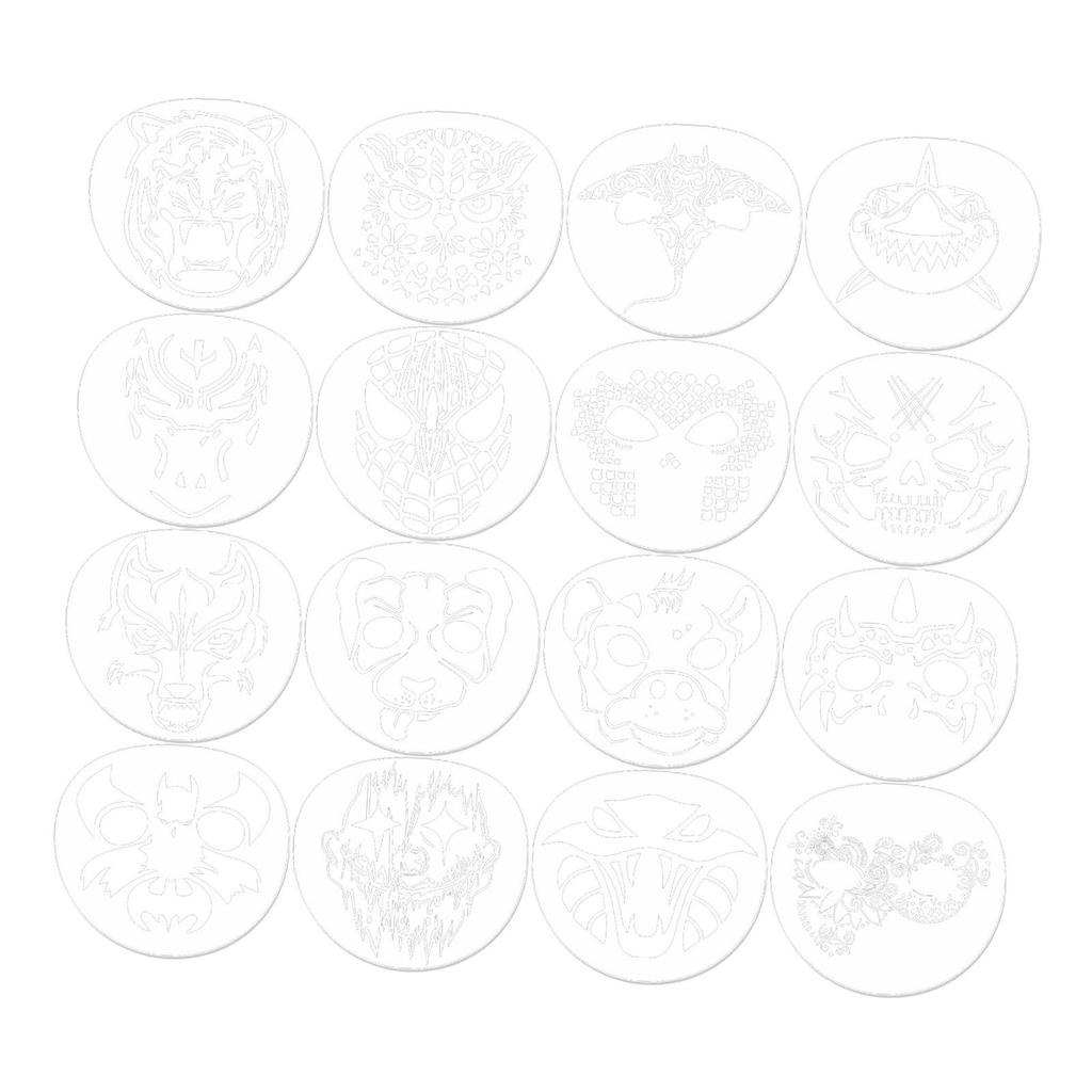 16 Pieces Face Body Painting Stencils Makeup Templates for Party