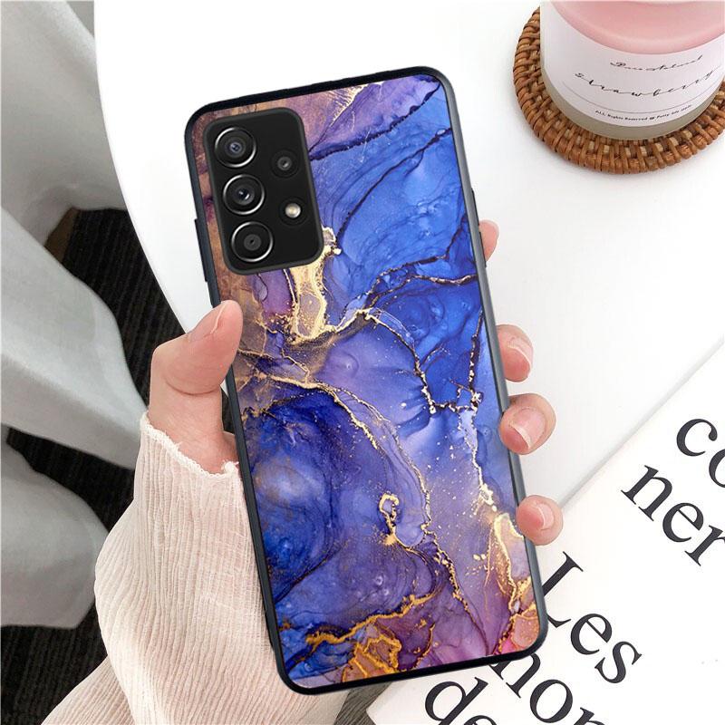 Green Blue Purple Marble Phone Case for Samsung Galaxy A13 A22 A12 A32 A71 A11 A21S A33 A52 A72 A51 A50 A70 A31 M31