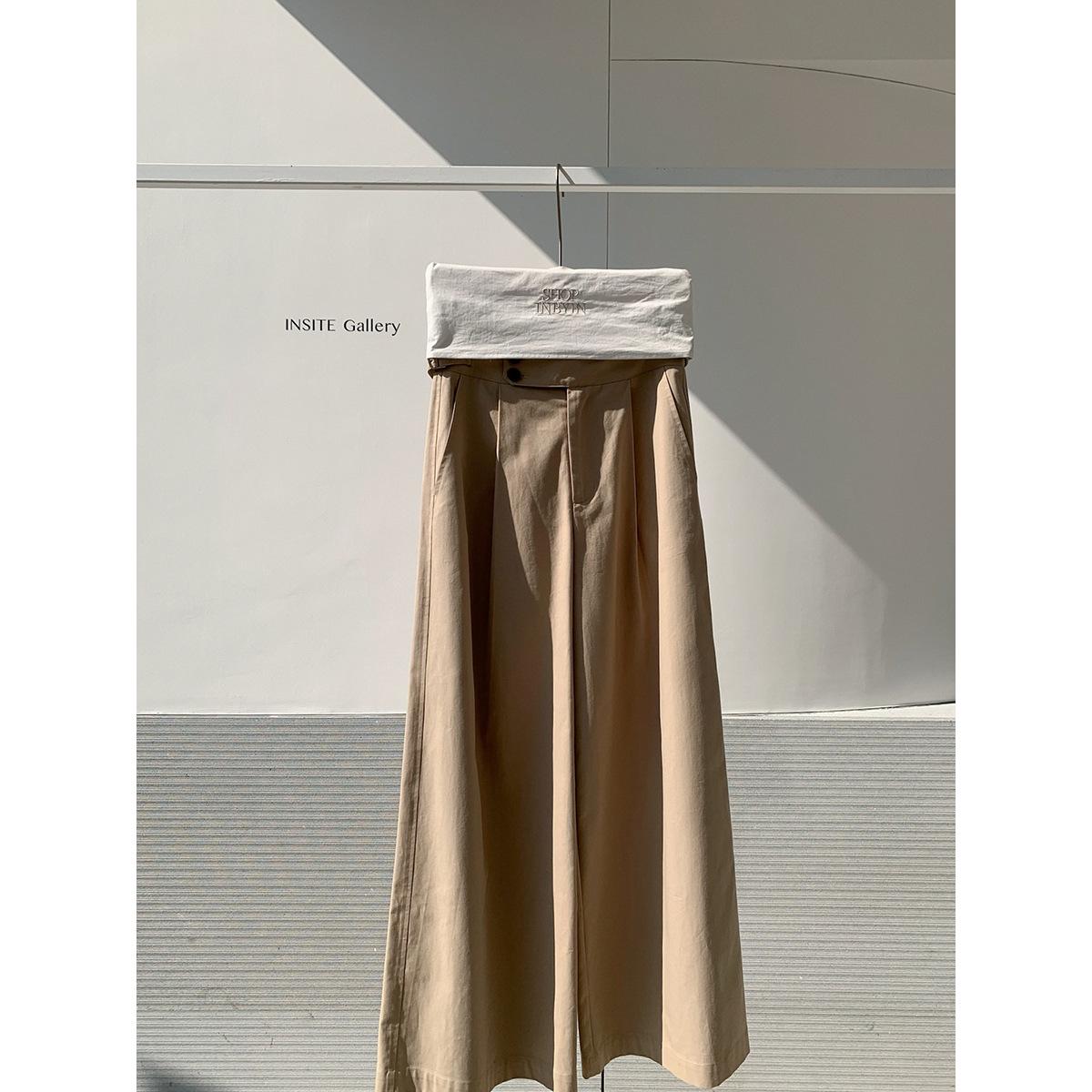 

Yi En Ou High Waist Pleated Wide Leg Pants for Women - Casual, Slimming Design Medium хаки