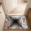 3D Flat Optical Illusion Doormat Non-slip Bedroom Door Rug Creativity Bathroom Carpet  Home Decor