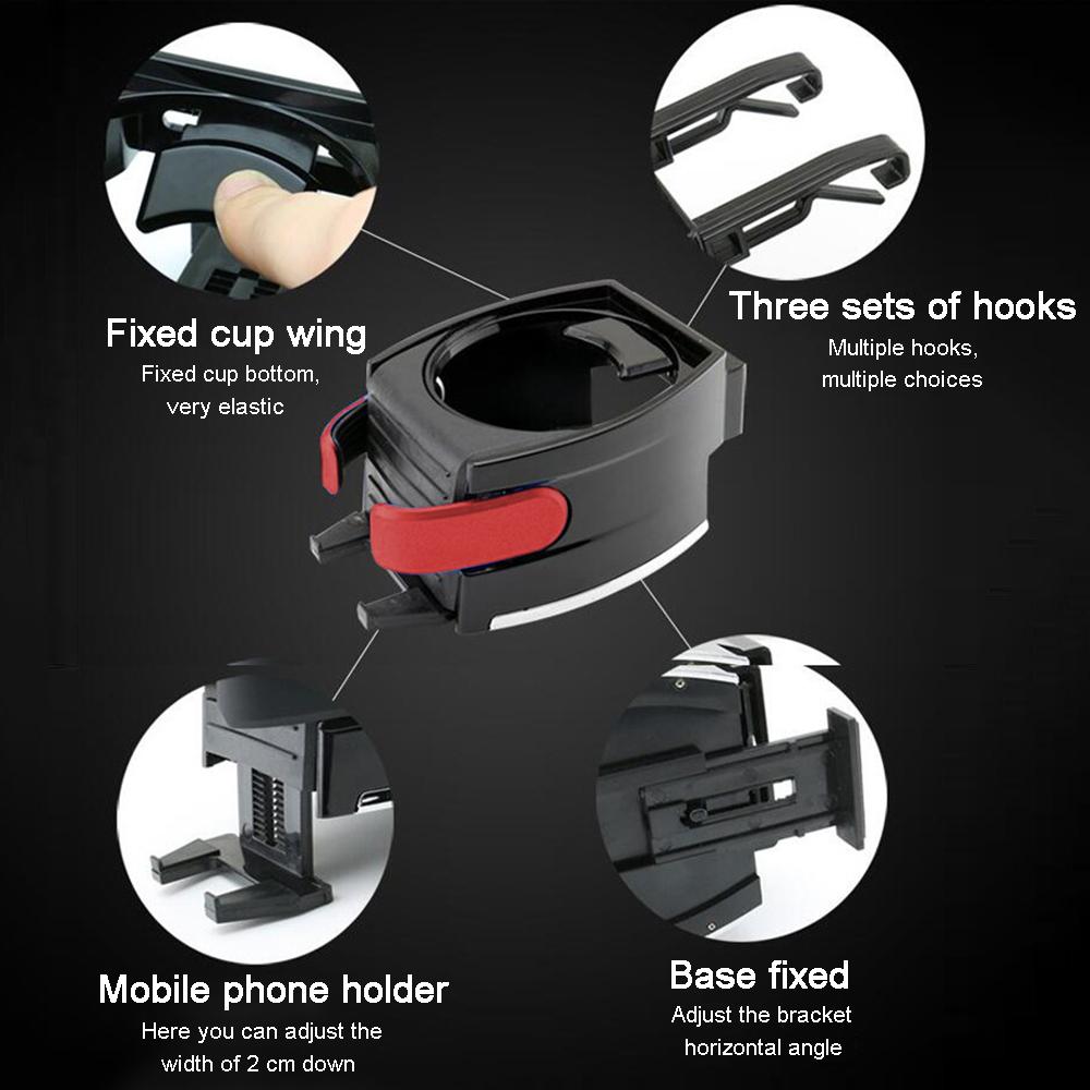 Multi-function 2 In 1 Car Cup Holder Outlet Air Vent Water Drinking Bottle Stand Bracket Navigation GPS Stand Mount Car