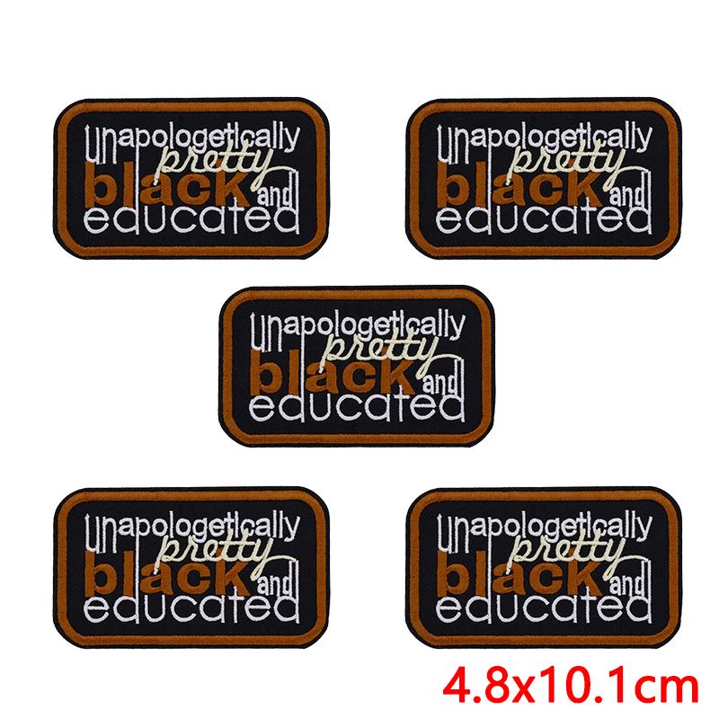 10PCS Fashion Black Girl Embroidered Patch Iron On Patches For Clothing Black Girl Magic Patches For Clothes Jackets Sewing DIY
