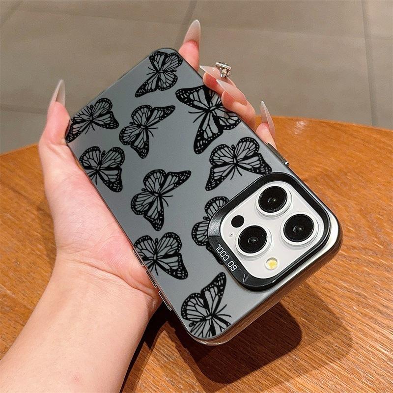 ins Premium Sense Black Butterfly Applicable to Apple 14promax Mobile Phone Case iPhone13 New 16/15 Women's 11