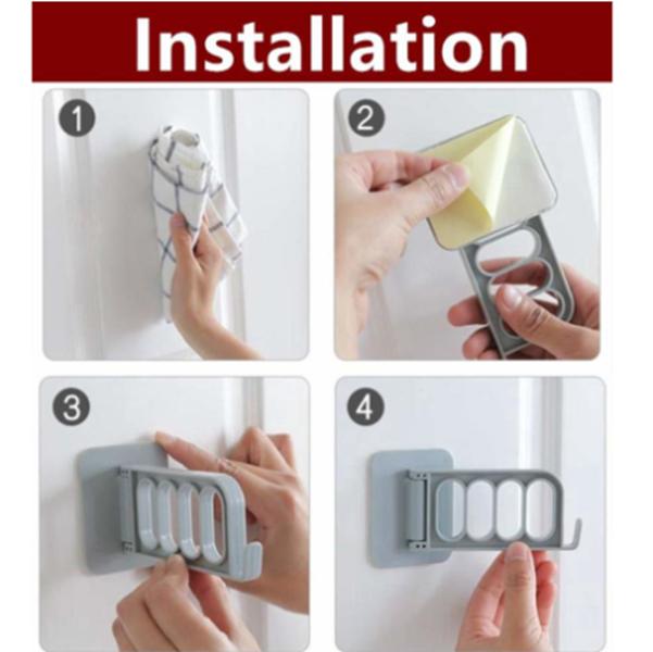 Multi-funktion Wand Tür Kleiderbügel Haken Handtuch Halter Schlüssel Aufhänger Tür Haken Küche Schrank Organizer Ziehen Handtuch Aufhänger Halter