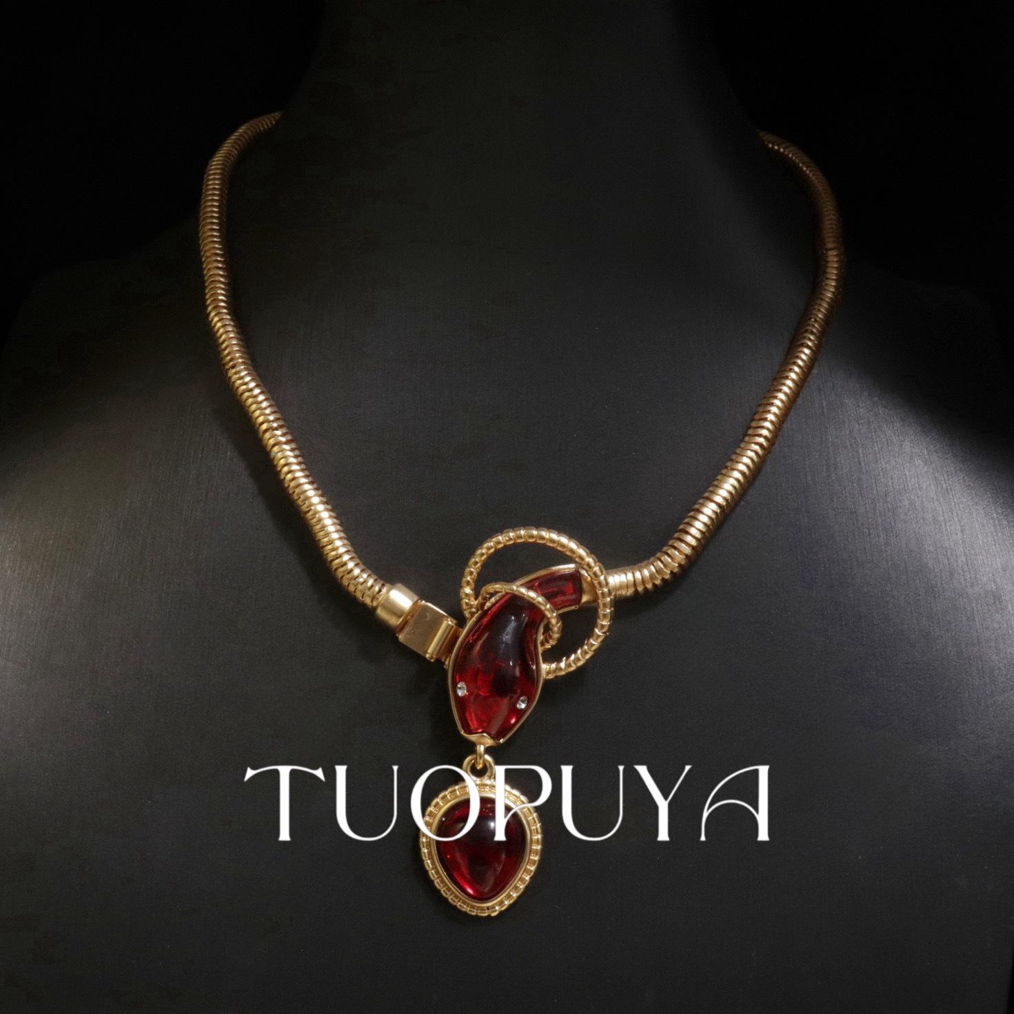 Elegant Red Glazed Snake Year Necklace with Exquisite Design
