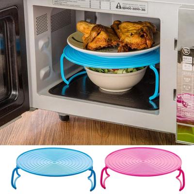 Microwave Bacon Tray Microwave Stacker Shelf Microwave-safe Plate Cooking Tray With Foldable Handles For Bowls Water Cup