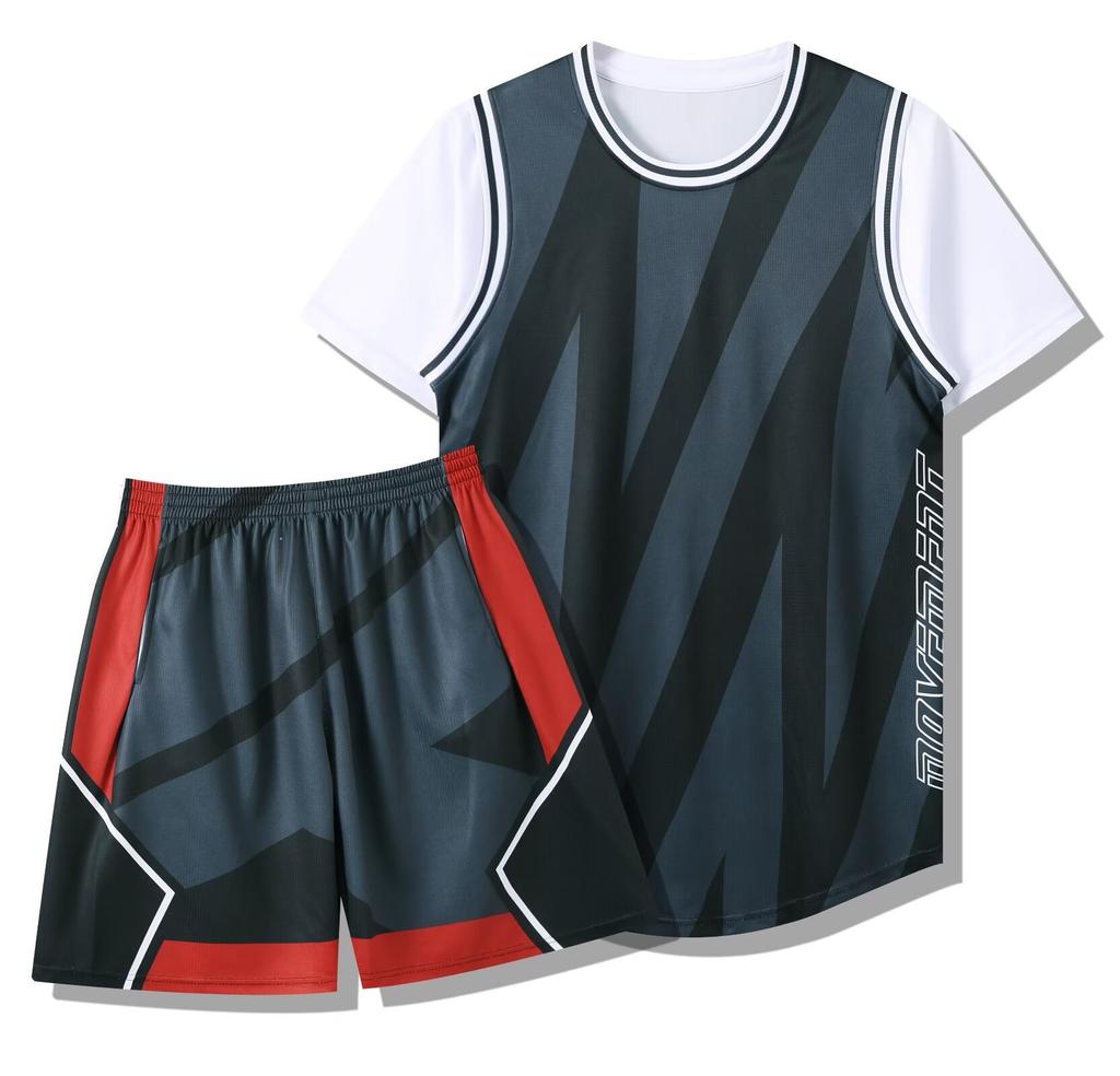 286 Fake Two-Piece Set, Basketball Jersey Set, Adult Men'S And Women'S Print Jersey, With Pockets On Both Sides 3Xs-6Xl