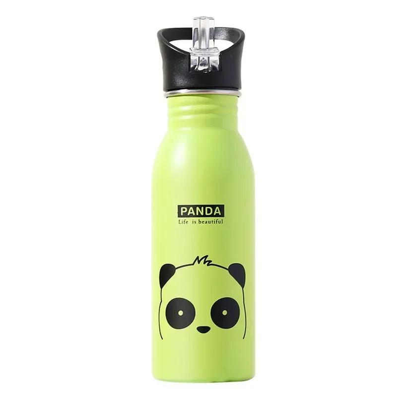 

500ML Kawaii Children s Stainless Steel Sports Water Bottles Portable Outdoor Cycling Camping Beach Water Bottle Kids Drinkware 500ml зелений