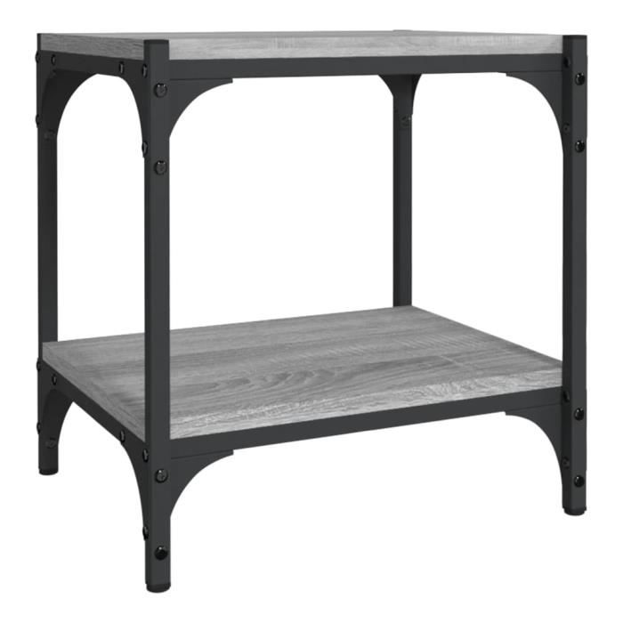 819305 vidaXL Meuble TV Sonoma gris 40x33x41 cm Bois d'ingénierie et acier