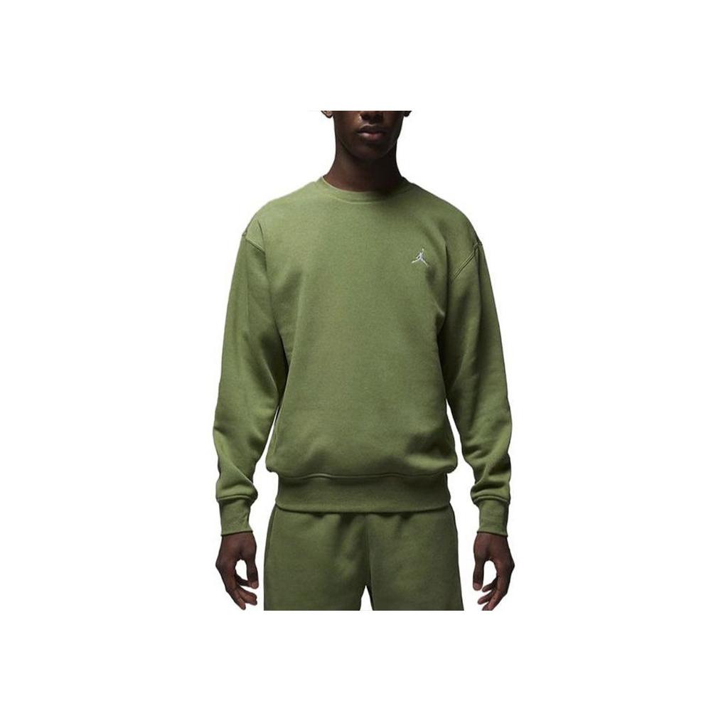 Jordan Pánská mikina pulovr s posádkou v jednobarevném provedení Zelená FJ7777-340