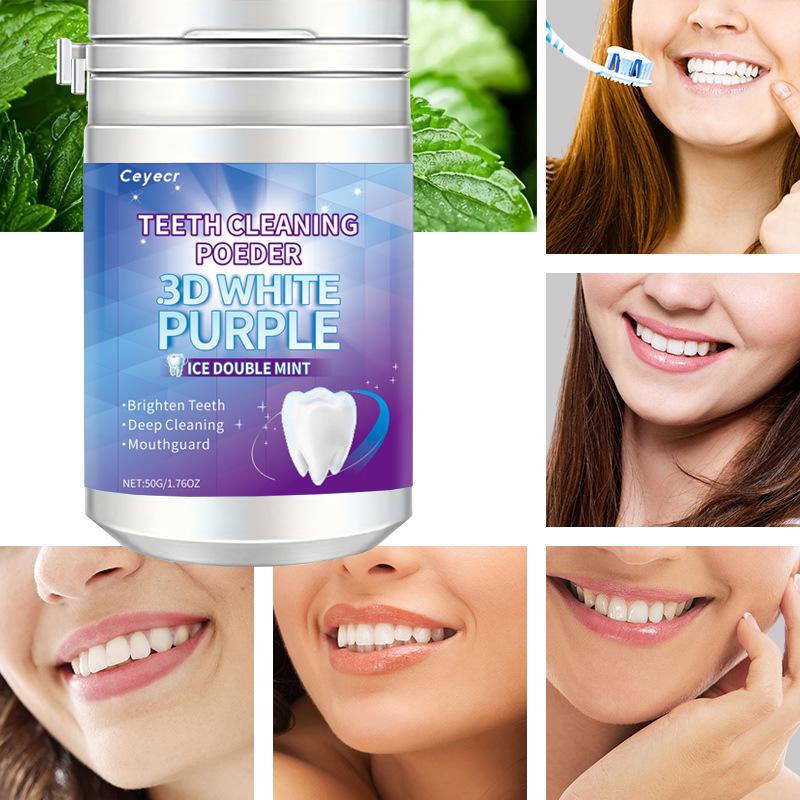 Purple Tooth Whitening Powder - Fresh, Stain-Removing Oral Care for a Brighter Smile