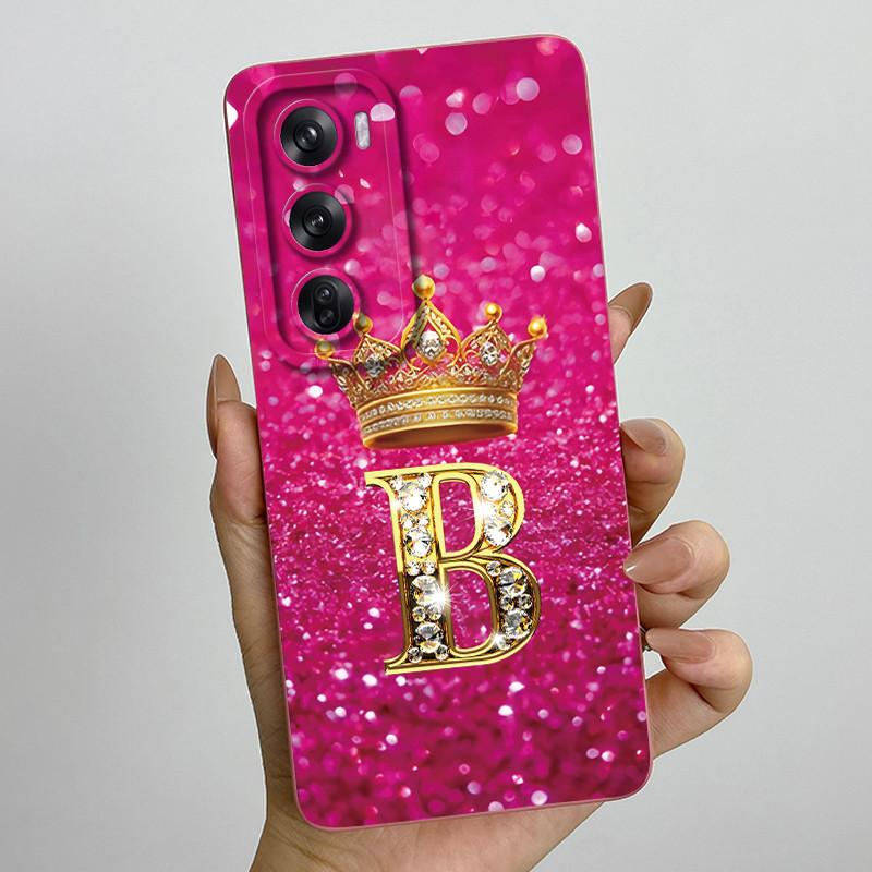 For OPPO Reno 12 Pro 5G Case Crown Letters Liquid Silicone Phone Cover For OPPO Reno12 Reno 12 12Pro Coque CPH2625 CPH2629 Funda