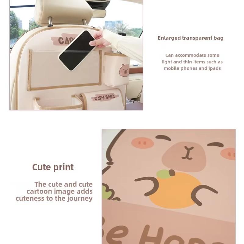 Car anti-kick mat Rear seat anti-dirt mat Cute car rear seat child anti-wear protective mat Car storage bag