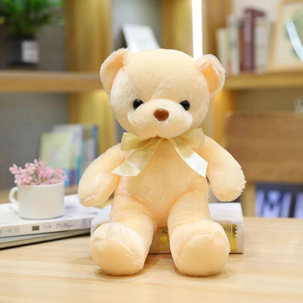 30CM Molti Colori Orsacchiotto Peluche Nuovo Carino Morbido Molti Colori Nastro Farfalla Festival Colore Solido Abbraccio Orsetto Bambola Compleanno