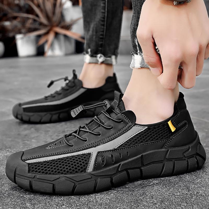 Fashion 2025 New Fashion Flats Summer Mesh Men Shoes Lightweight Sneakers Men Fashion Casual Walking Shoes Breathable Mens Hiking Shoes