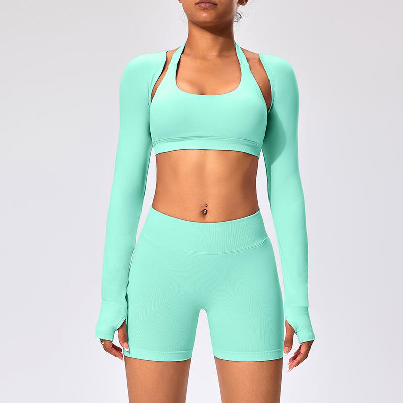 

Кроп-топ с длинным рукавом Nude Feel, шаль для йоги M