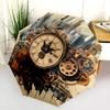 Steampunk  pattern, automatic folding umbrella, portable and foldable design, 8 ribs, a Christmas or birthday gift.