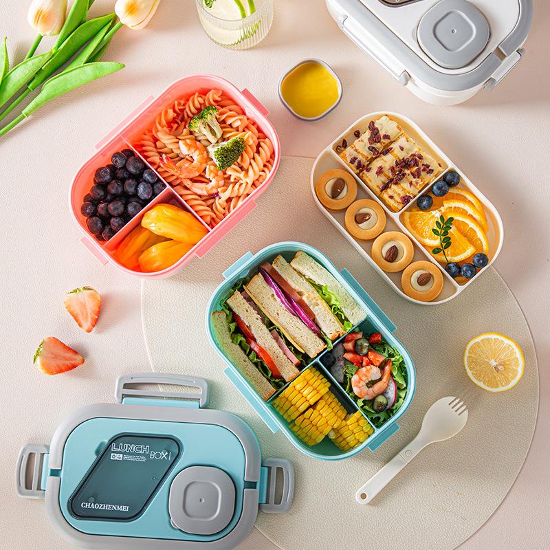 Korean-Style Microwaveable Bento Lunch Box Set for Students & Office Workers
