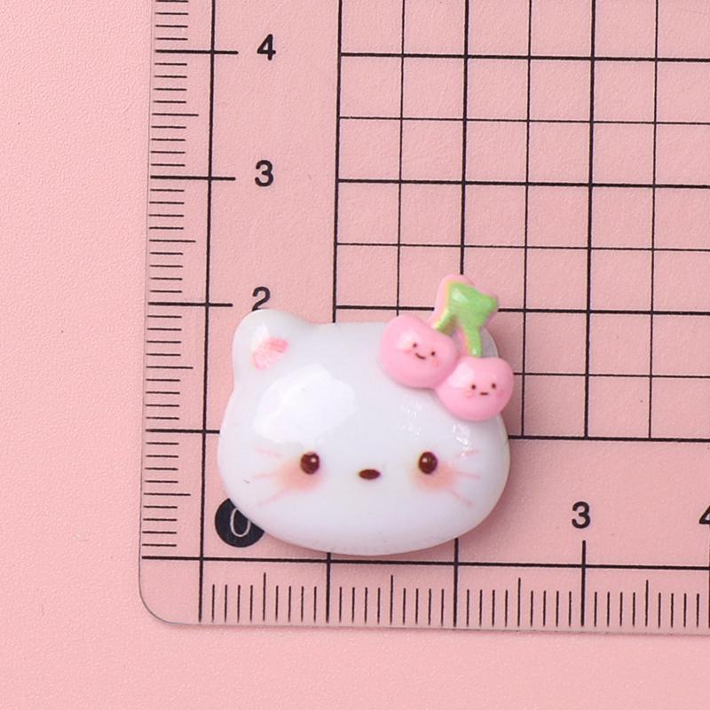 10 Pcs New Kawaii Cartoon Kitten, Puppy, Rabbit Resin Flat Back Scrapbook Figurine Diy Bow Decor Accessories Crafts A9
