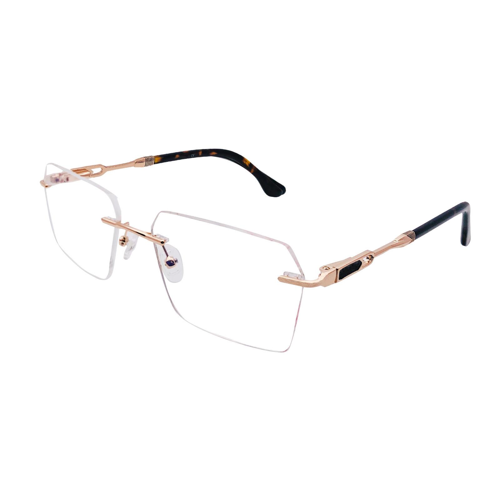 

RSINC Unisex Rimless Metal Frame Fashion Optical Gold Brown Tom 55-17-142 IB-14 B0DJPDS8NB
