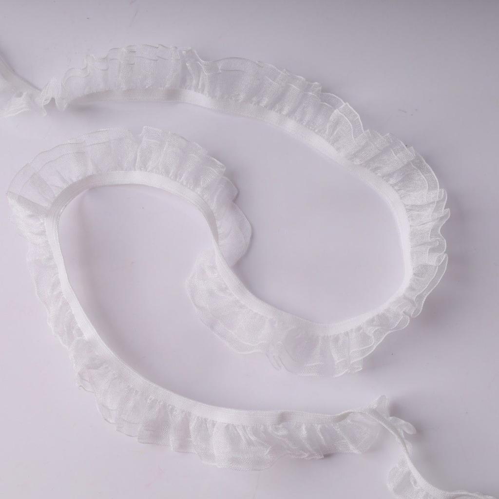 Elastic Snow Yarn Fungus Lace, Width 2cm Headband DIY Lace Decorative Cuffs Dream Pleated Baby Clothes Handmade Accessories
