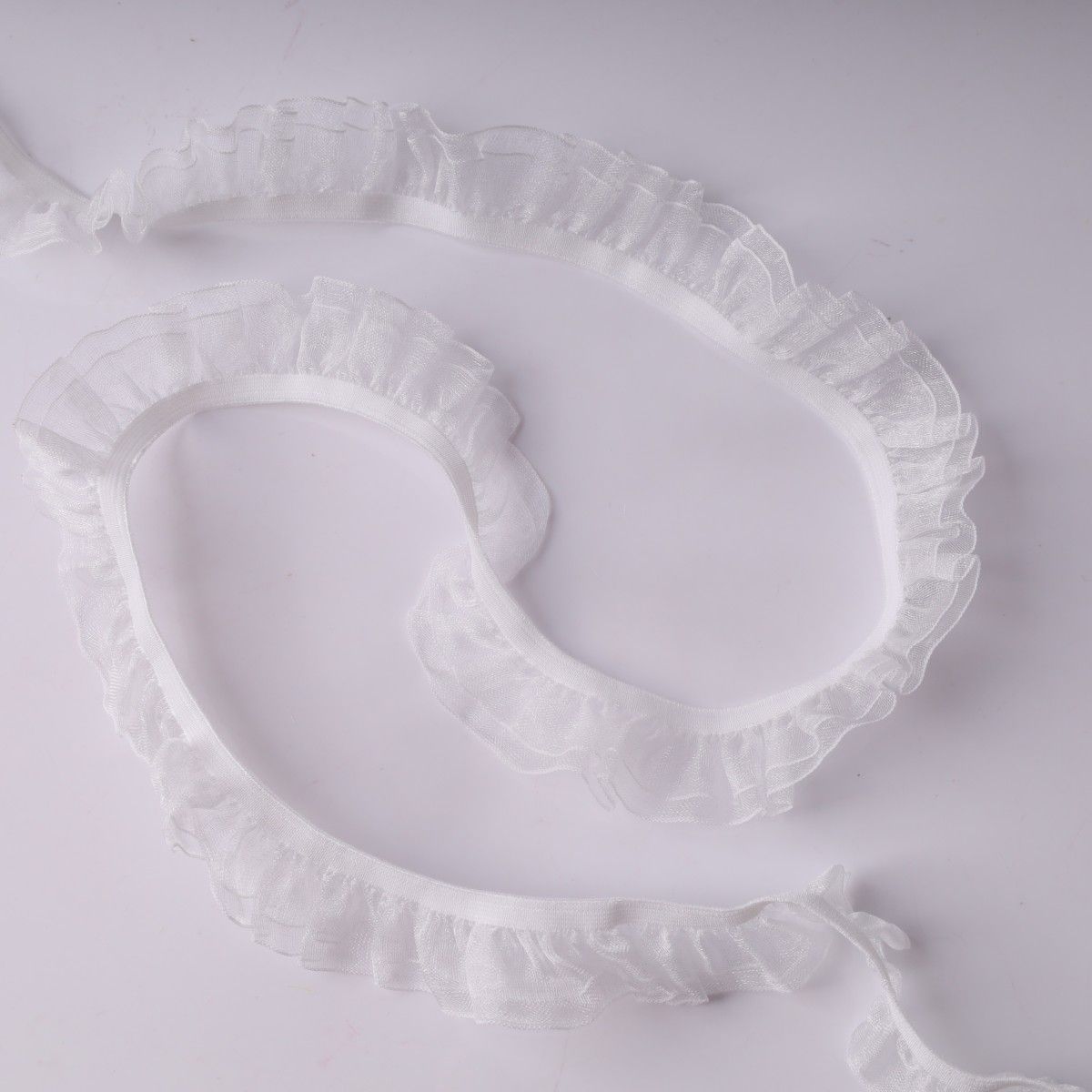 

Elastic Snow Yarn Fungus Lace, Width 2cm Headband DIY Lace Decorative Cuffs Dream Pleated Baby Clothes Handmade Accessories 3 meters