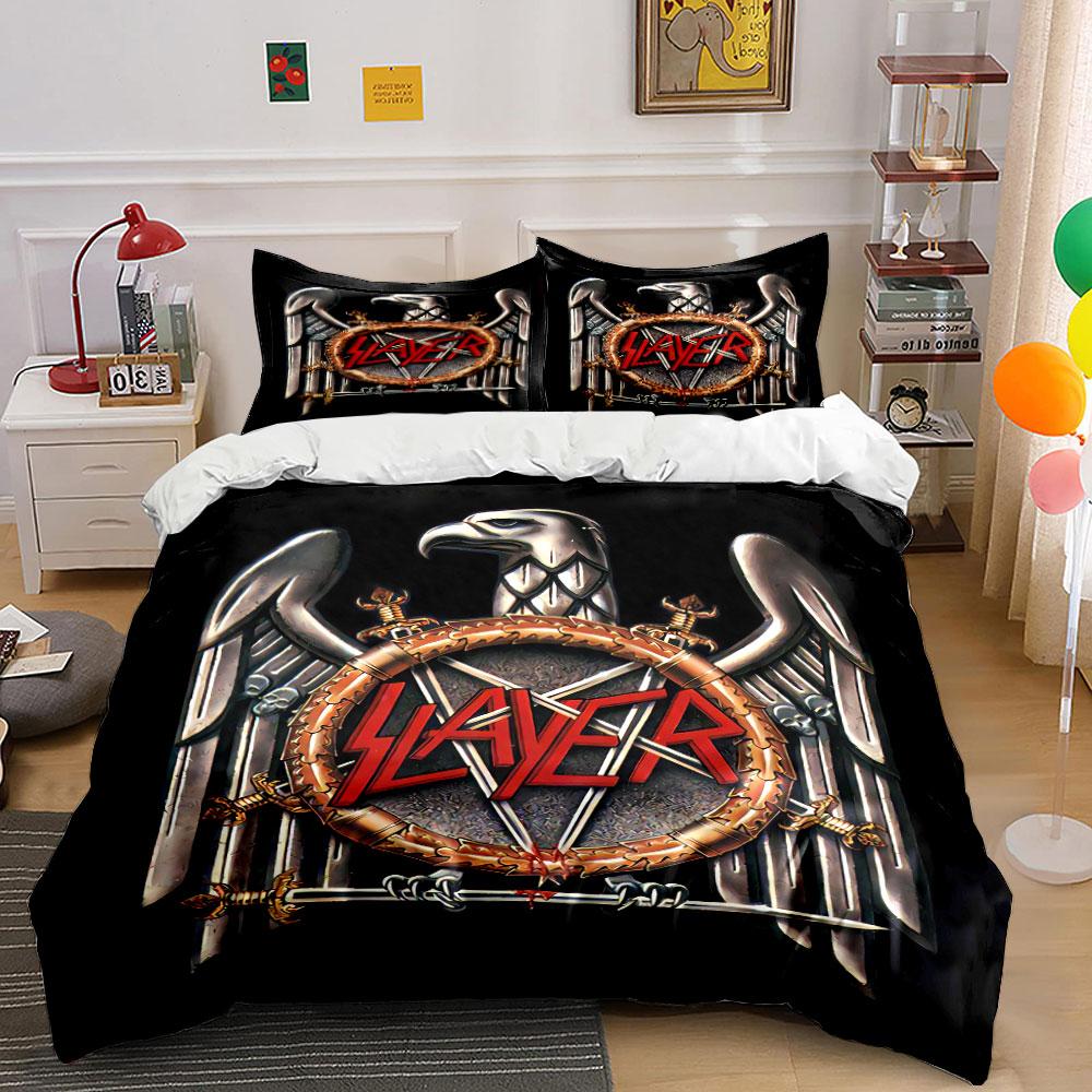 Slayer Eagle Logo Bedding Set Bedding Duvet Cover Set Duvet Cover Pillowcases (1 * Duvet Cover 2 * Pillowcases, Without Duvet Insert)