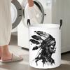 Drawn Style Aztec Warrior Foldable Laundry Baskets Dirty Clothes Toys Storage Basket Home Organizer Bag