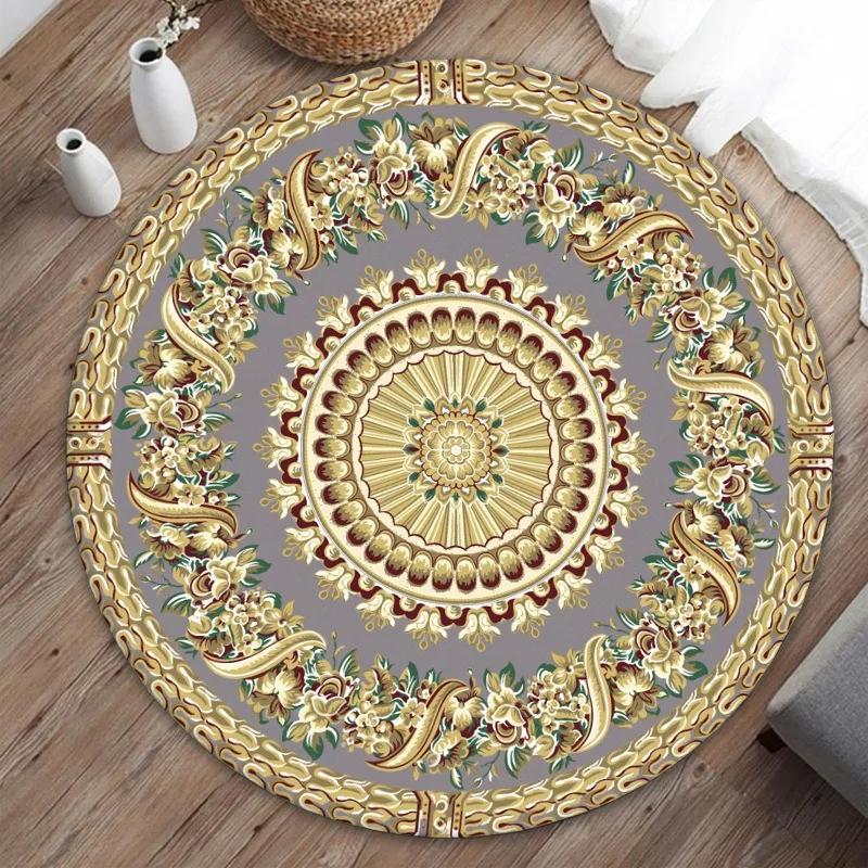Dekorace obývacího pokoje v marockém stylu Kulatý koberec Bohémský koberec Velkoplošné koberce do ložnice Domácí Houpací křeslo Podložka na podlahu