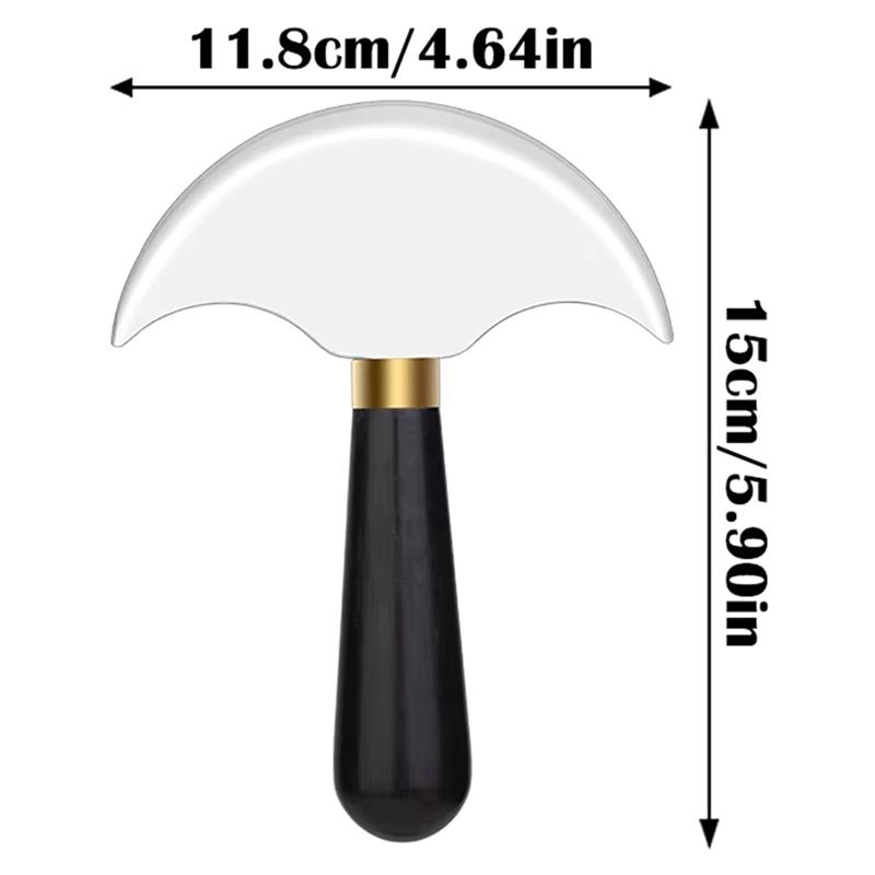 Professional Leather Half Round Blade DIY Leather Craft Handcraft Wood Handle Cutting Skiving Cutting Tool Cutter