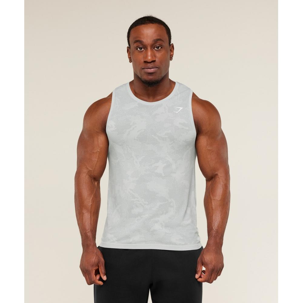 Gymshark Geo Seamless Tank Light Grey Smokey Grey A6a3k Gb8v