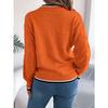 HNXC Autumn and Winter Casual Color-blocking Braided Long-sleeved Pullover Sweater for Women
