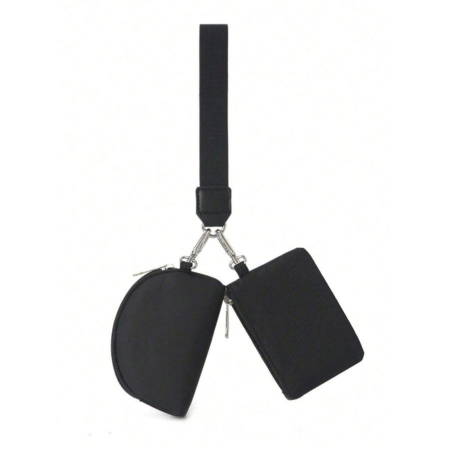 2pcs Zipper Dual Pocket Portable Keychain Wallet, Women's Pocket Wallet, Women's Wallet, Mini Wallet, Clutch, Coin Purse, Travel Wallet