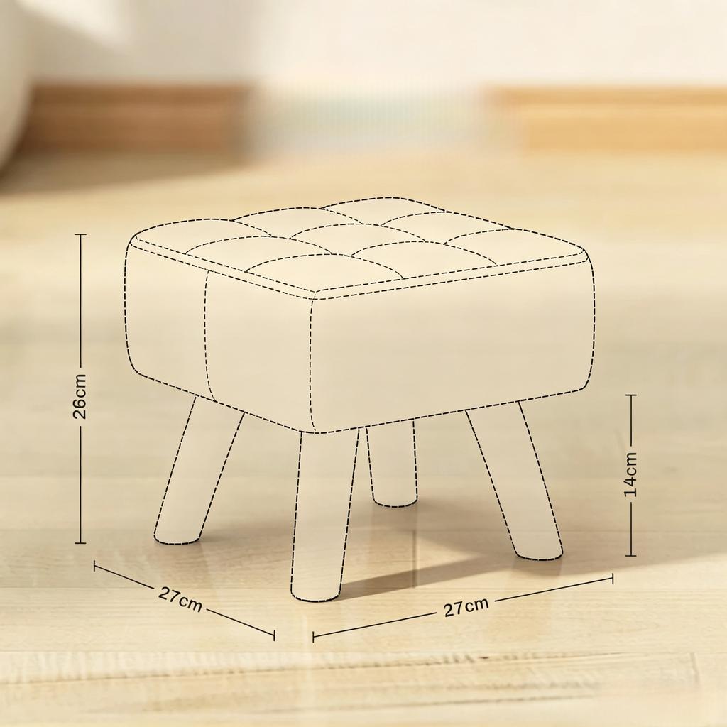 Comfortable Stool with Padded Seat, Stable Square Stool, Seat Stool for Flexible Use (only with 1pc stool)