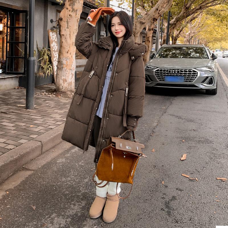 

Новая зимняя утепленная куртка средней длины, свободного кроя, теплая XXL темно-коричневого