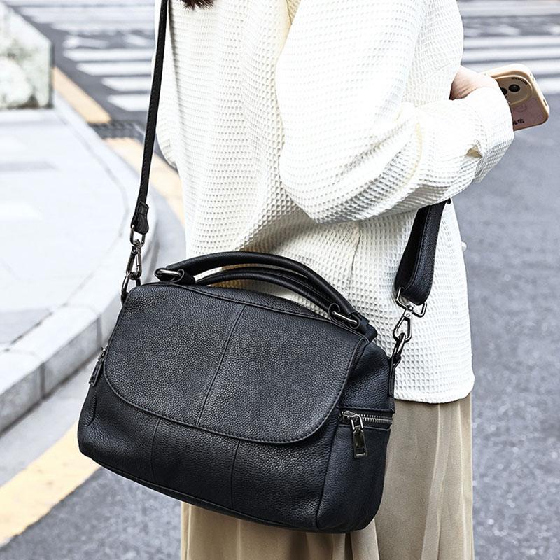 Vintage Women Handbag   Luxury Genuine Leather Women's Bag  Cow Leather Shoulder Bag Female Crossbody Bags