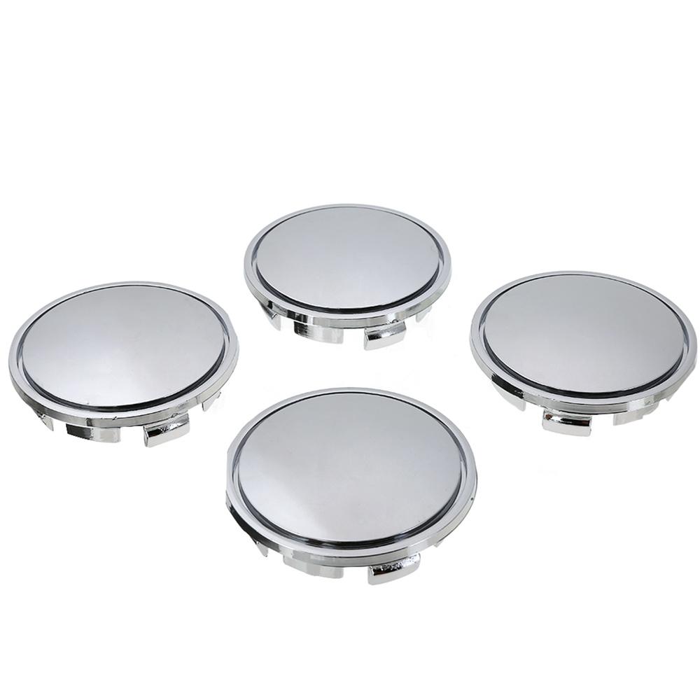 Set of 4 Universal 65mm Chrome Car Wheel Center Caps Tyre Rim Hub Cap Cover