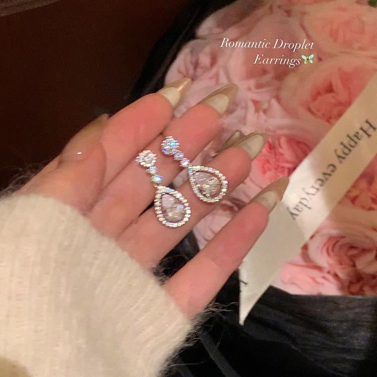 Korean-Style High-End Tassel Bow Earrings - Elegant Long Design for Women