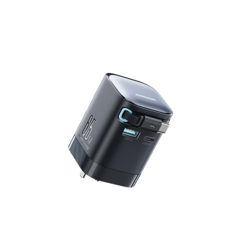 65W Retractable Type-C Charger with Built-in Cable - EU Standard