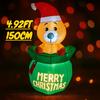 4.92FT Inflatable Christmas Toy Bear Gift Bag Xmas Yard Decoration LED Lit Festive Gift Christmas Supplies Home Decor Ornament