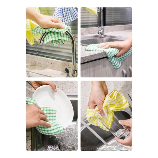 8Pcs/Set Cotton Kitchen Dish Cloth Set Quick Drying Superior Absorbency Dish