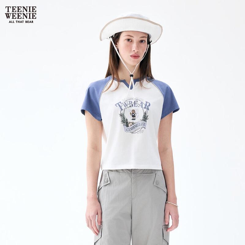 Teenie Weenie Women's Bear Cartoon Letter T-shirt