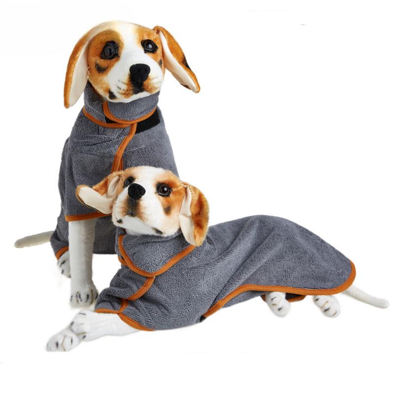 Pet Bathrobe Adjustable Absorbent Towel for Large Medium Small Dog Super Fast Drying Moisture Bath Robe