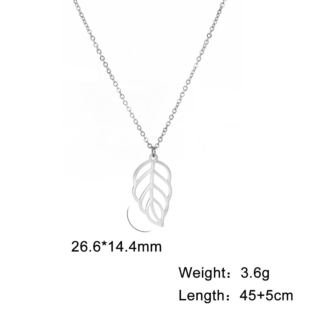 Cazador Leaf Pendant Double Chain Necklaces for Women Fashion Stainless Steel Necklaces Jewelry 2026 Birthday Gift New Wholesale