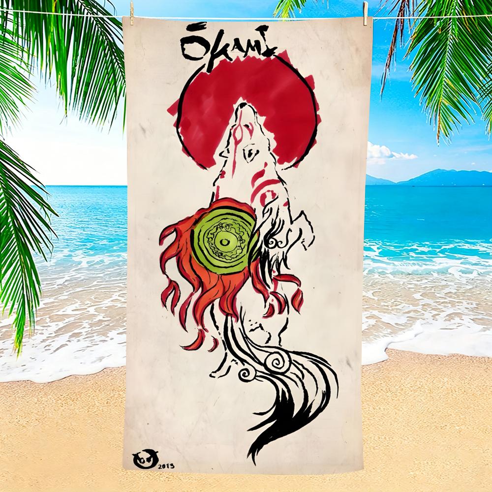 O-Okami-S Towel Microfiber Beach Towel, Quick-Dry, Sand-Free, Ultra-Fine Fiber, Super Soft.